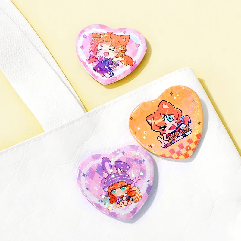 Custom Heart Shaped Button Pins - Image 4